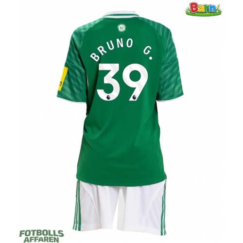 Newcastle United Bruno Guimaraes #39 Bortaställ Barn 2025-26 Kortärmad (+ Korta byxor)